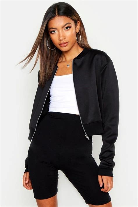 black bomber jacket women's.